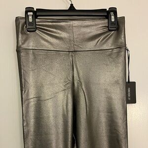 Forever 21 Metallic Pewter/Silver Leggings